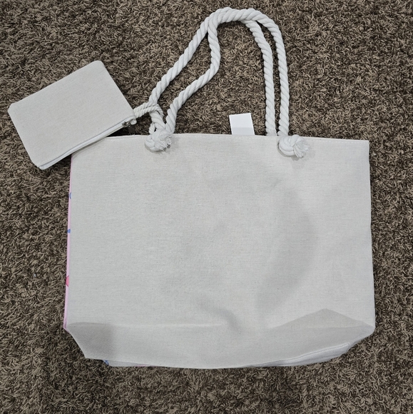 New Hello Kitty Zip Tote Bag with Coin Pouch and Rope Handles - Picture 3 of 3